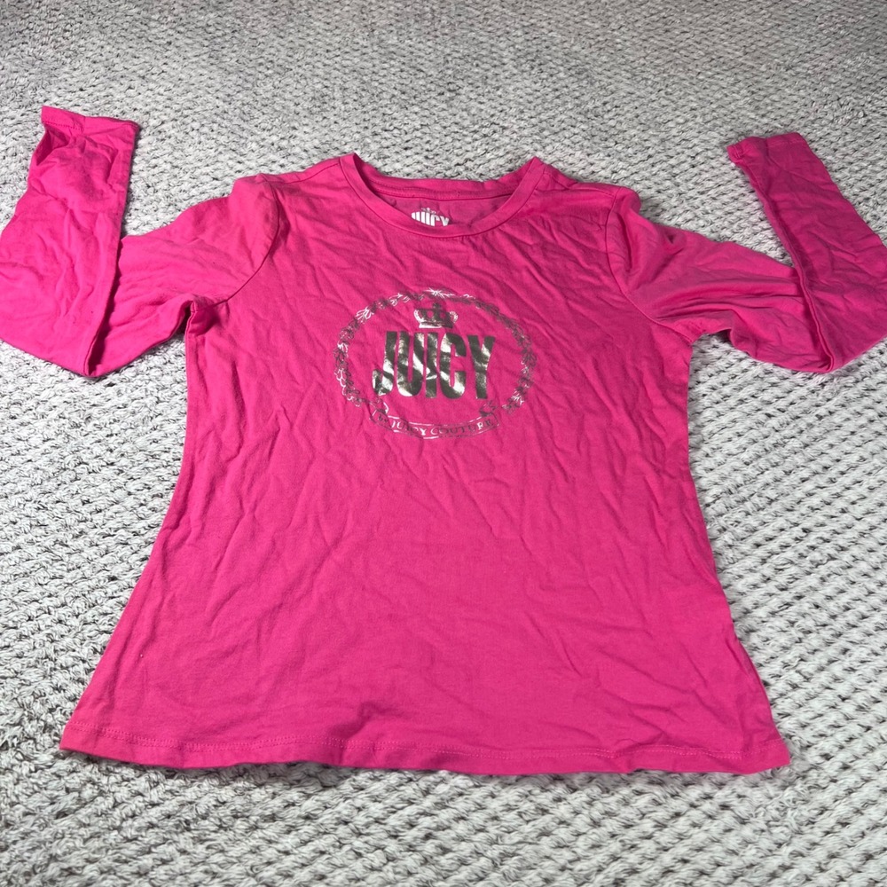 Juicy Couture Pink Long Sleeve Graphic Casual T Shirt Women's Size Small NWT
